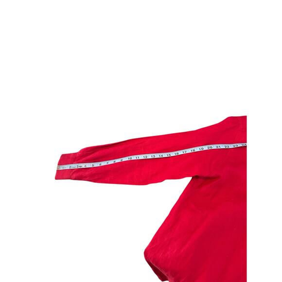 Max Mara Puro Lina Red Lagenlook Coastal Grandma Linen Button Up Blouse Size 14 - Picture 11 of 12